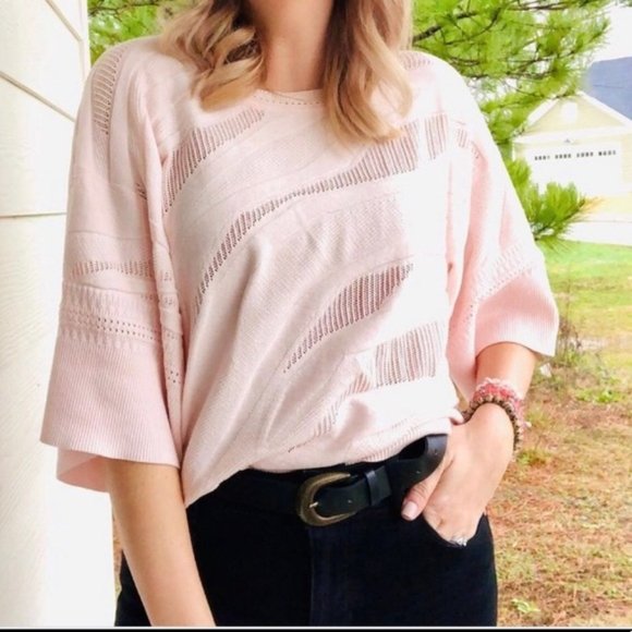 CAbi | Sweaters | Nwot Cabi Shy Pullover Zebra Stripe Pink Sweater |  Poshmark